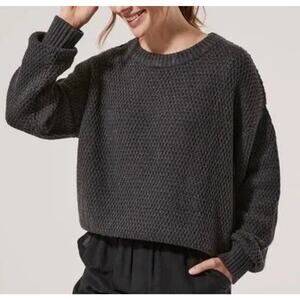Pact Organic Cotton Pullover Shoreline Sweater Gray Women’s Sz Small